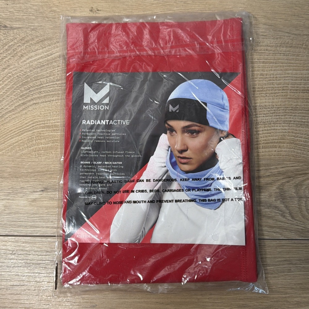 Mission RadiantActive Red Neck Gaiter Scarf Cold Weather Thermal Face Cover NIP